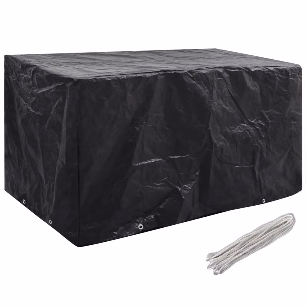 Berkfield Home Water Repellent Bench Garden Furniture Covers, 2 Pack, Black, W/D/H: 180 x 70 x 90 cm – 2