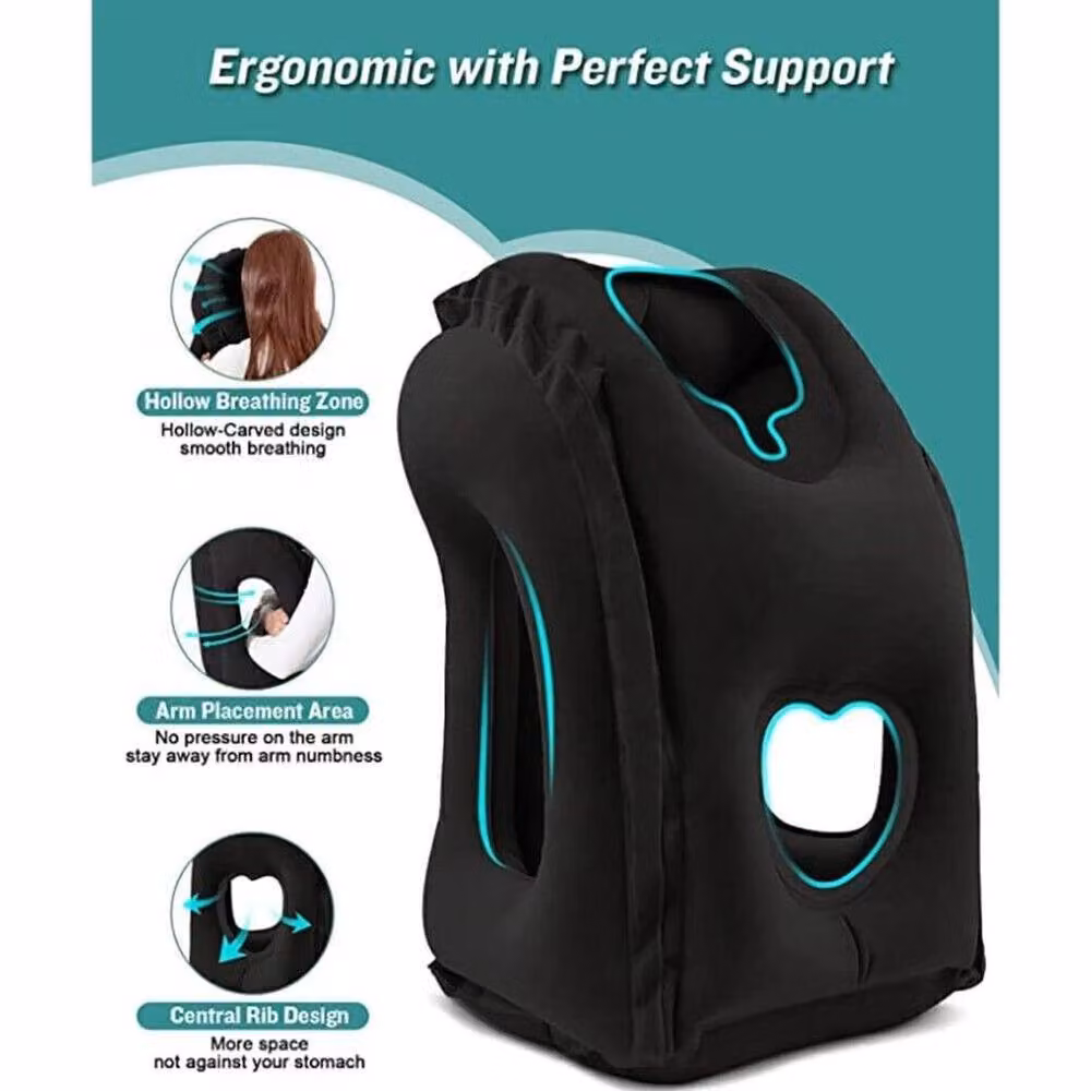 KORVIXA Black Inflatable Neck Travel Air Cushion Pillow – 2