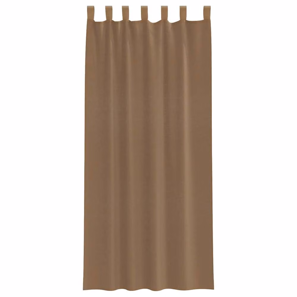 Berkfield Home Voile Fabric Panel Curtains with Tabs, 2 Pack, Brown, W: 140 cm, H: 225 cm – 3