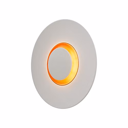 Leds C4 Modern Round LED Up and Down Wall Light in Gold/Brass and White with Glass – 1