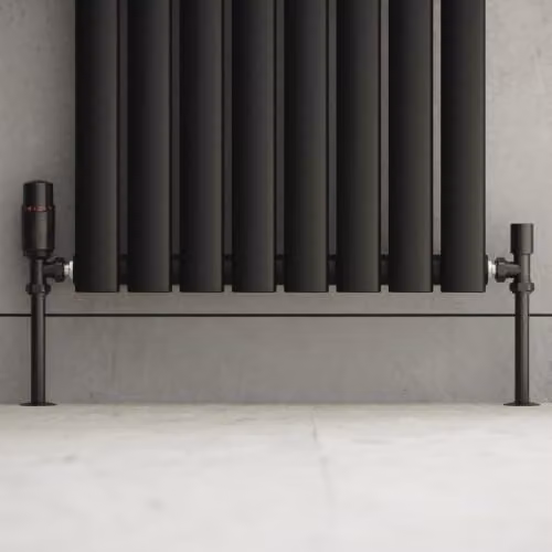 UK Radiators Talus Bold Thermostatic Radiator Valve and Lockshield Installation Kit in Black and Antique Brass – 3
