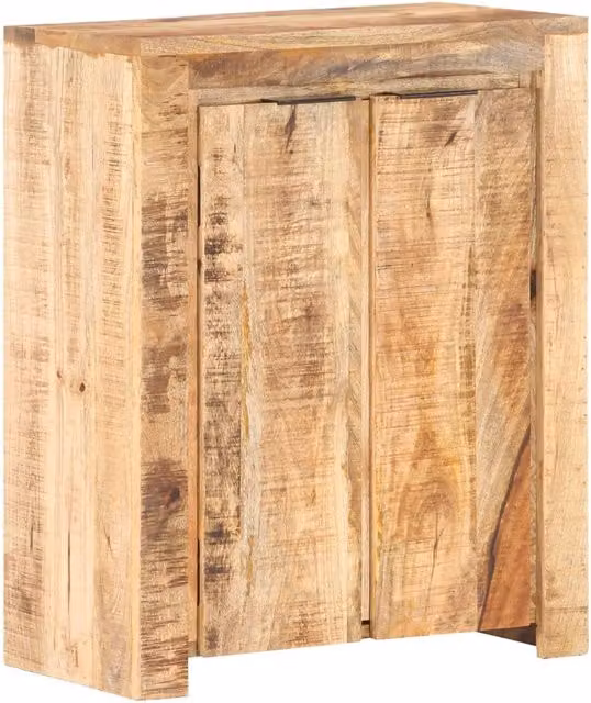Berkfield Home Rustic Rough Mango Wood Sideboard in Brown, W/D/H: 59 x 33 x 75 cm