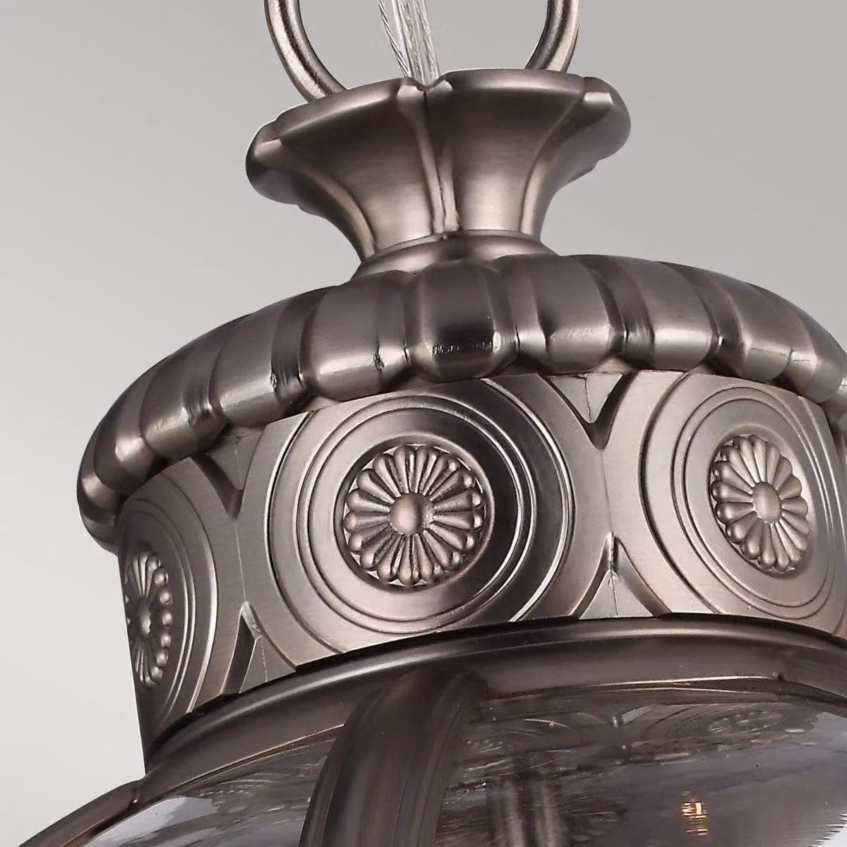 Netlighting Adams 3 Light Ceiling Chandelier Pendant Light in Grey with Antique Nickel and Glass Spheres, E14 – 3