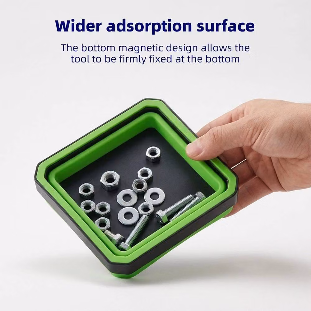 SPETLEK 10 Magnetic Silicone Tool Trays, Collapsible and Portable, Green, Width: 52 cm – 4