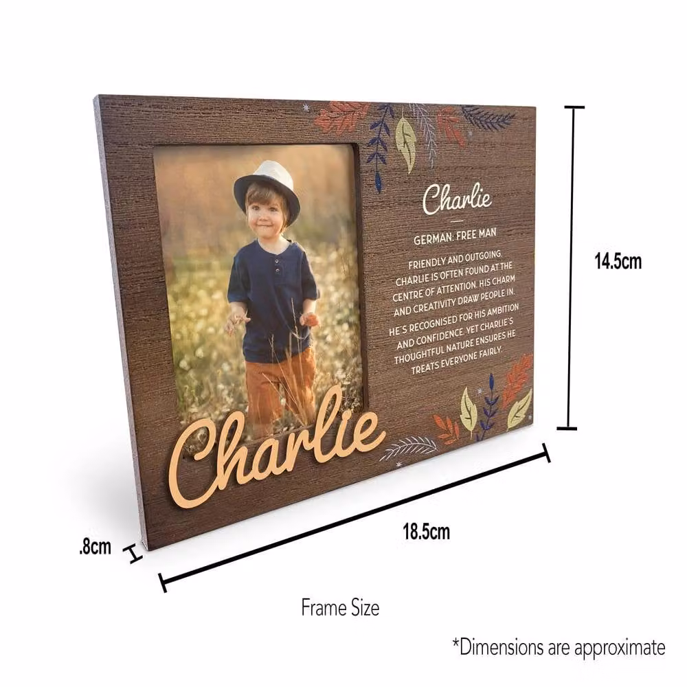 History & Heraldry Lucas Pre-personalised Child's Picture Frame, Brown, W: 8.5 cm x H: 11 cm – 5