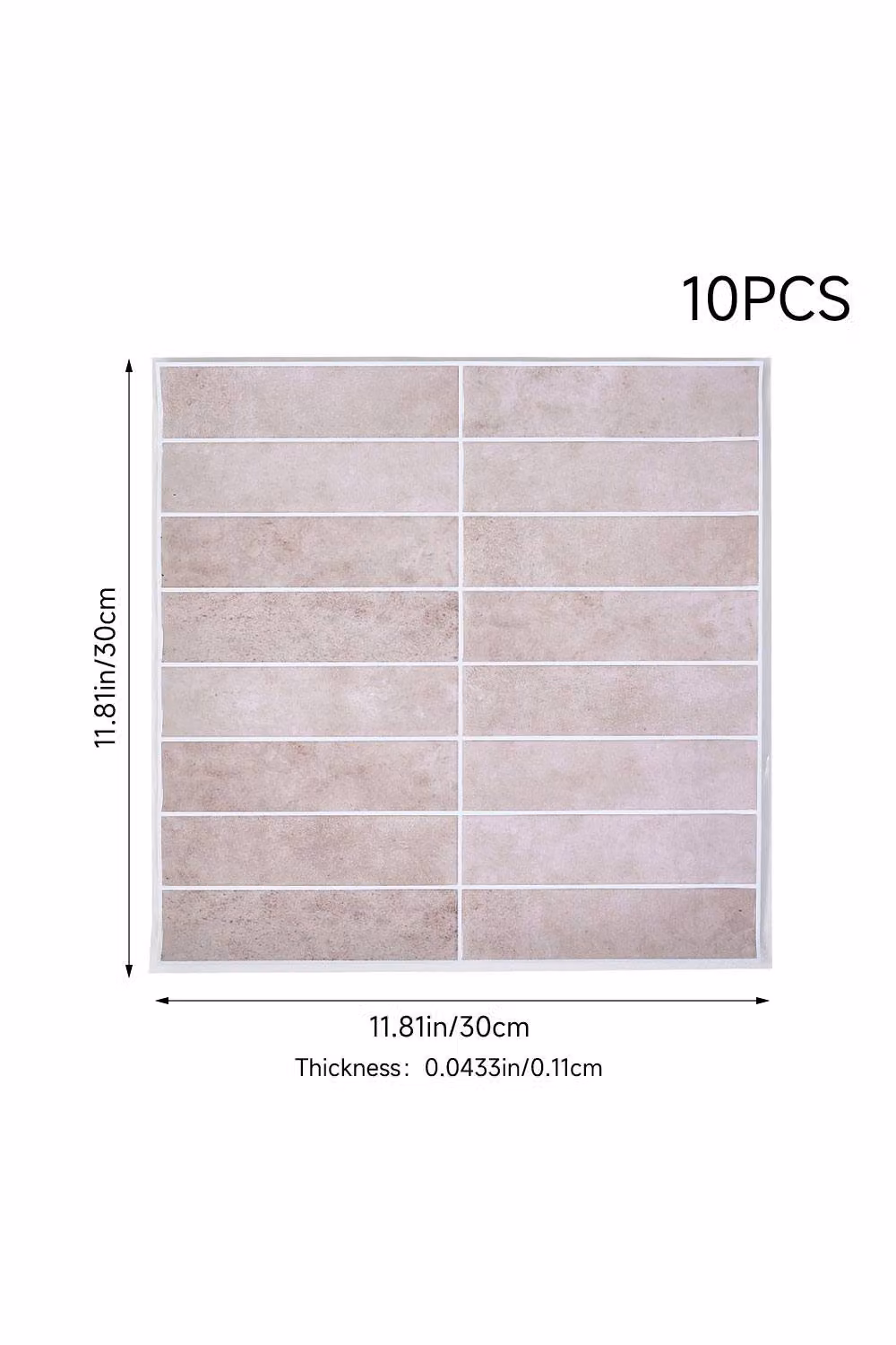 Living and Home 10-Piece 3D Rectangle Straight Pattern Self-Adhesive Wall Tile Stickers in Light Pink – 2