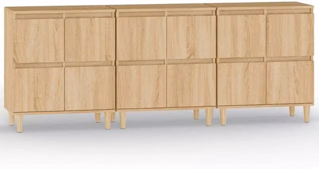 Berkfield Home 3-Piece Sideboard Set in Sonoma Oak Brown, W/D/H: 60 x 35 x 70 cm