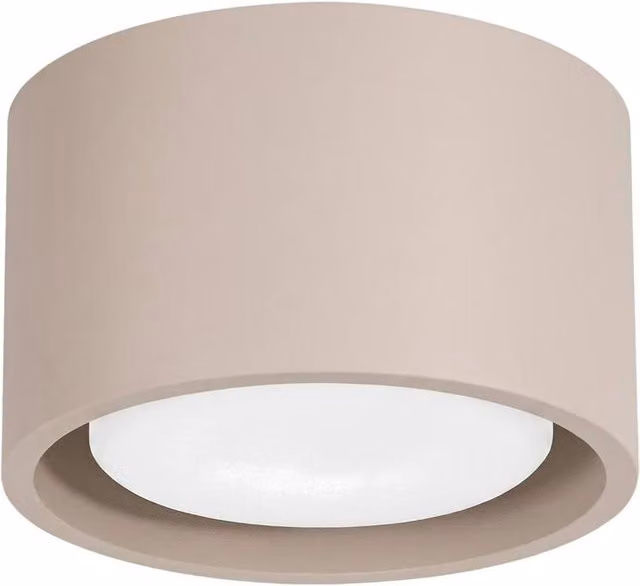 Sollux Lighting minimalist round ceiling lamp in taupe, W/D/H: 6 x 10 x 10 cm