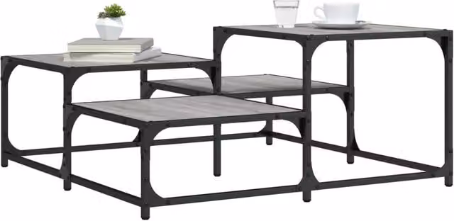 Berkfield Home Grey Sonoma Square Coffee Table, W/D/H: 87.5 x 87.5 x 40 cm
