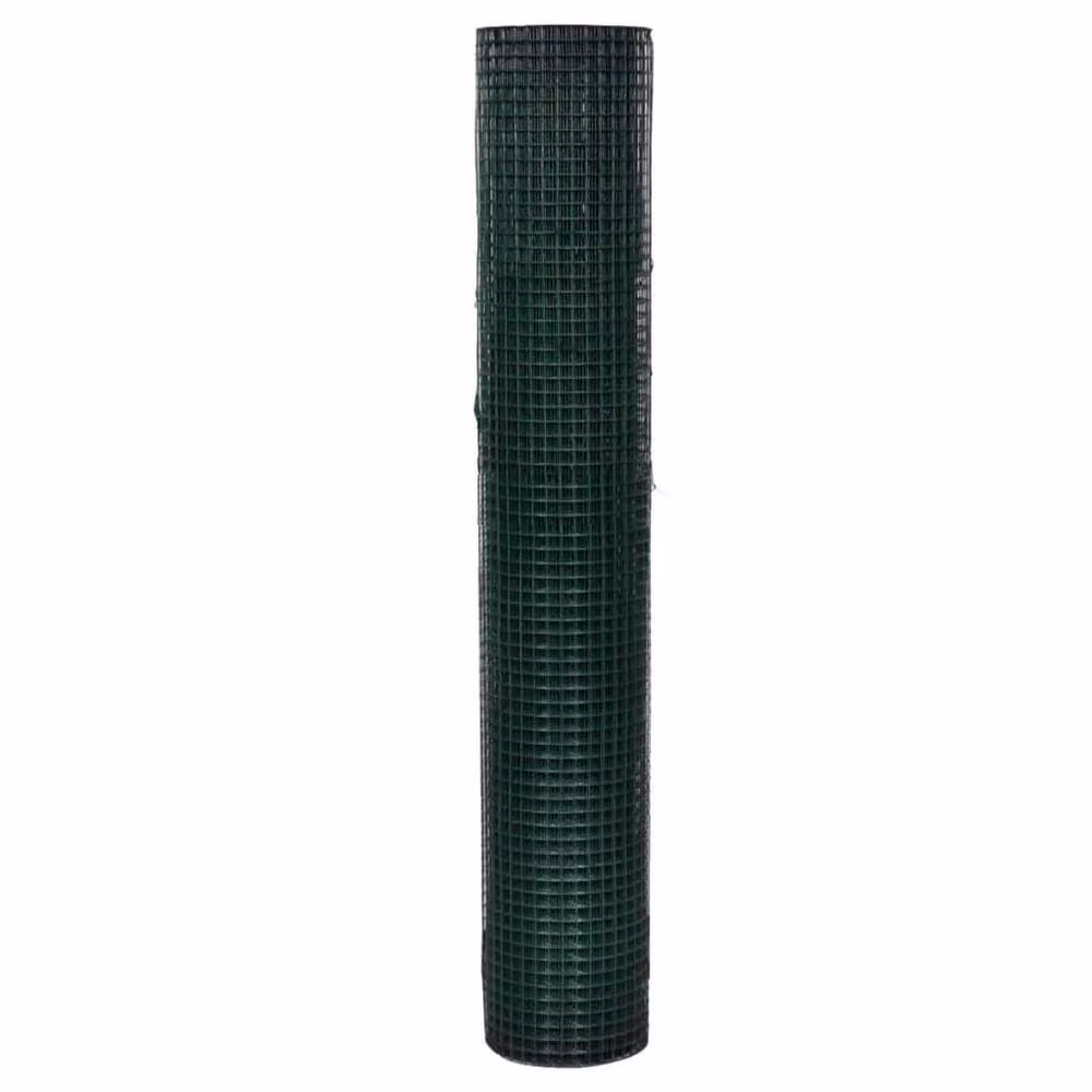 Berkfield Home Galvanised Steel Chicken Wire Fence with PVC Coating, Green, 10 x 1 m – 3