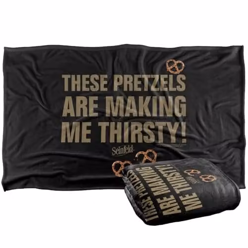 Warner Bros. Seinfeld Pretzels Super Soft Fleece Throw Blanket, Multicolour, W: 91.44 cm x D: 147 cm