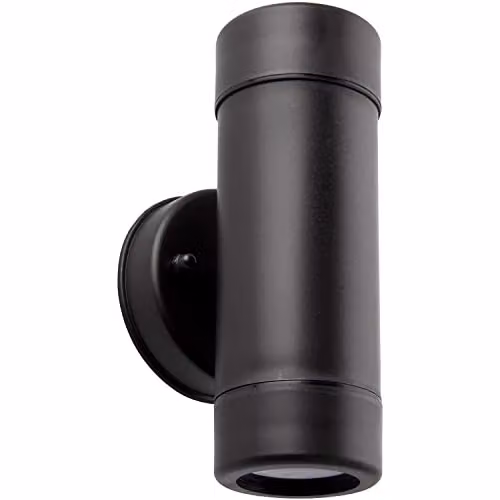 Loops Up & Down Twin Outdoor Wall Downlight, Black, IP44 Rated, Dimmable GU10 LED – 1