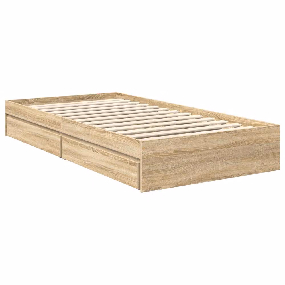 Berkfield Home Sonoma Oak Storage Bed with Drawer, Brown, W/D/H: 100 x 200 cm – 2