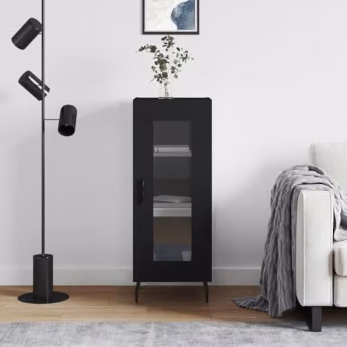 vidaXL Black Matt Sideboard in Engineered Wood W/D/H: 34.5 x 34.0 x 90.0 cm – 2