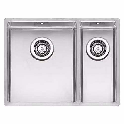 Reginox Elite New York Stainless Steel Sink Cabinet in Silver, Flush-Mounted with Base, Width: 60 cm