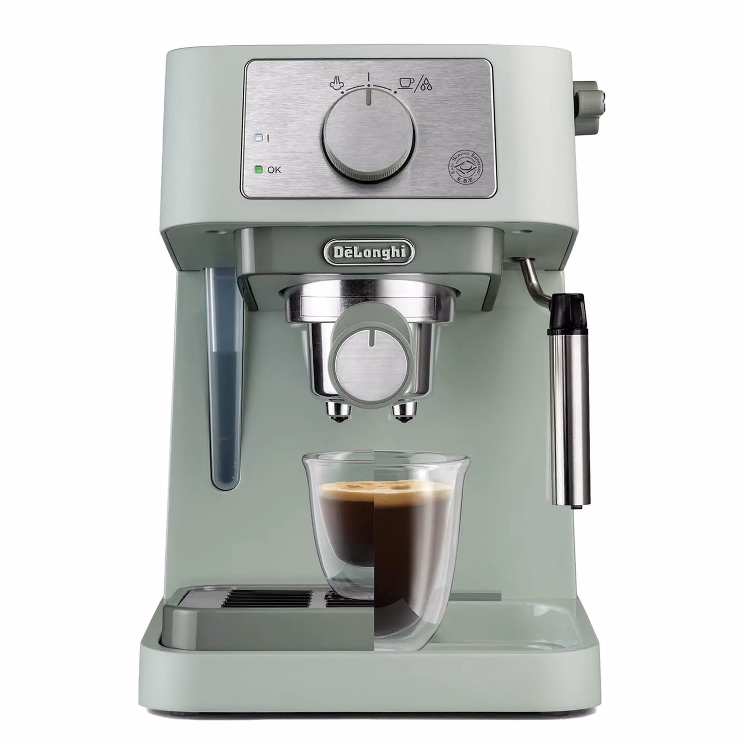 DeLonghi Stilosa Manual Espresso Coffee Machine with Steam Wand in Green and Transparent – 3