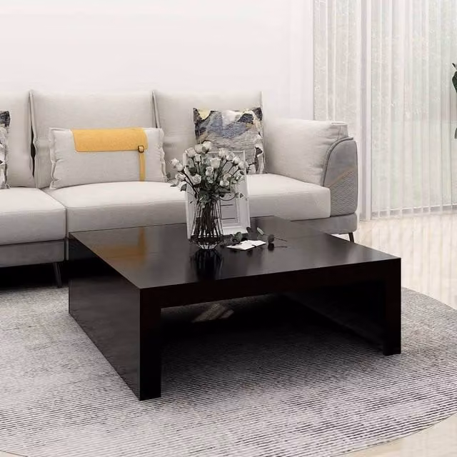 Berkfield Home Modern Square Coffee Table in Black, W/D/H: 100 x 100 x 35 cm – 1