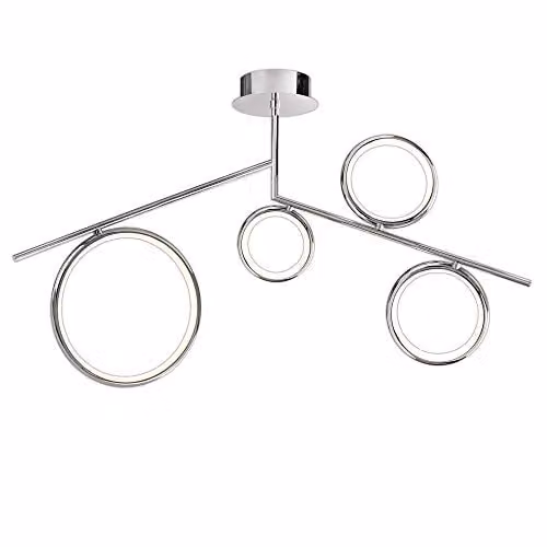 Netlighting Olimpia LED Ceiling Light, Chrome, 42W, 3000K, 3150lm, IP20