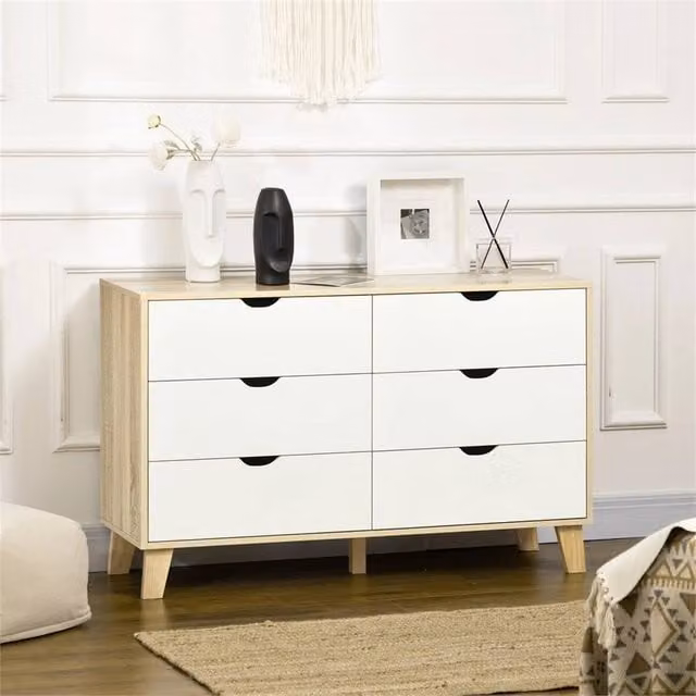 EONLION 6 Drawer Storage Chest in White