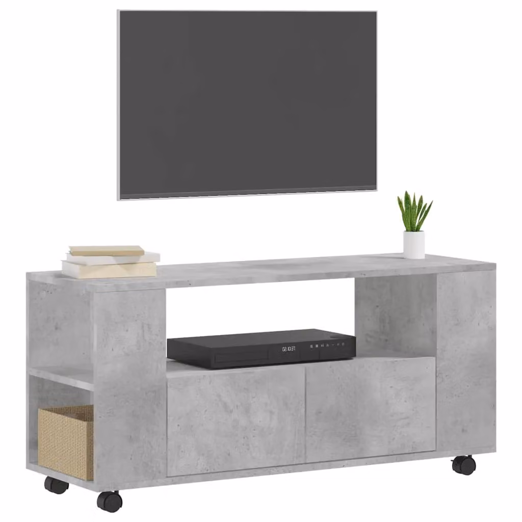 Berkfield Home Industrial TV Cabinet in Concrete Grey, W/D/H: 102 x 34.5 x 43 cm – 3
