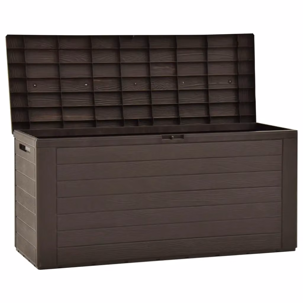 Berkfield Home Garden Storage Box in Brown, W/D/H: 116 x 44 x 55 cm – 4