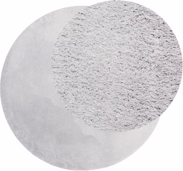 Berkfield Home HUARTE Round Short Pile Washable Grey Rug, Diameter: 100 cm