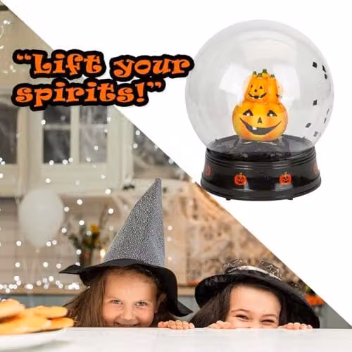 VFM e-Store Halloween Globe Light Up Tabletop Decoration, Black, W: 21 cm, D: 17 cm, H: 2.54 cm – 6