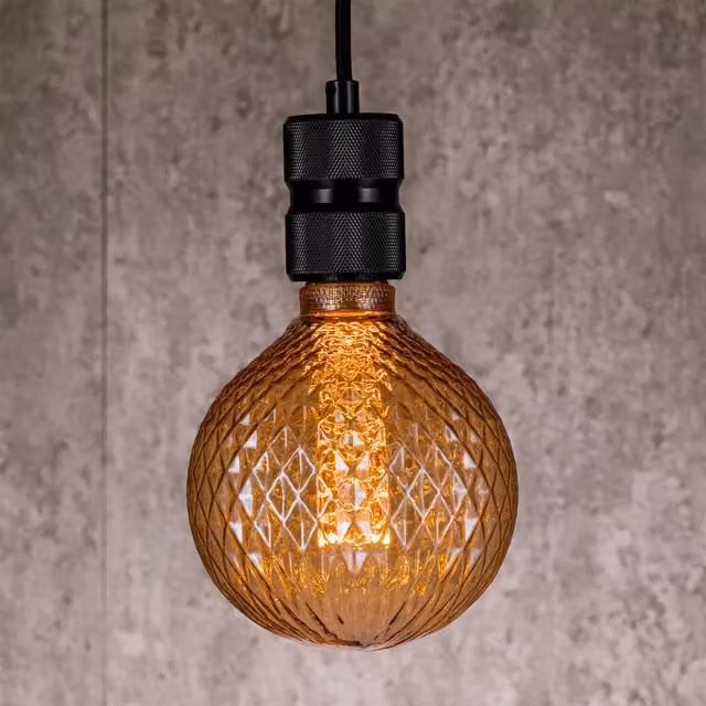 TCP Decorative LED Amber Crystal Globe Bulb, E27, Warm White