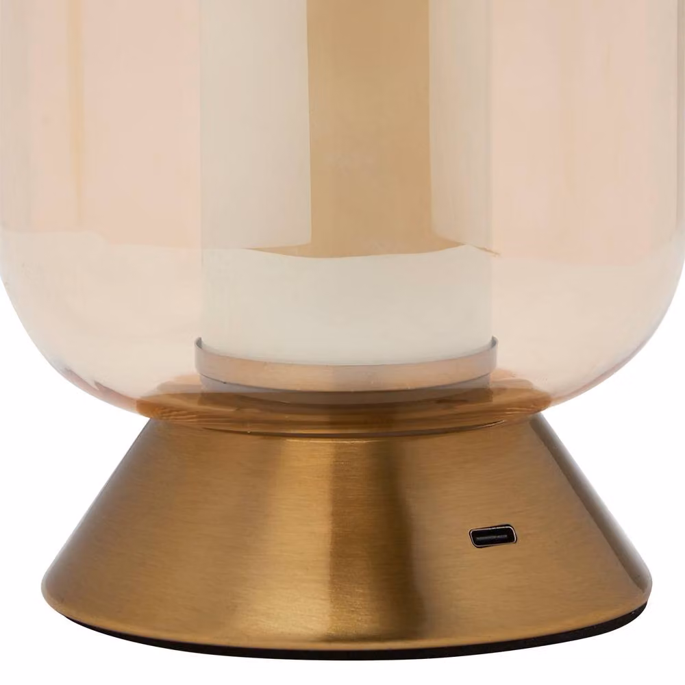 Hestia Bronze Lantern Style USB LED Touch Tabletop Lamp with Warm White Light – 2