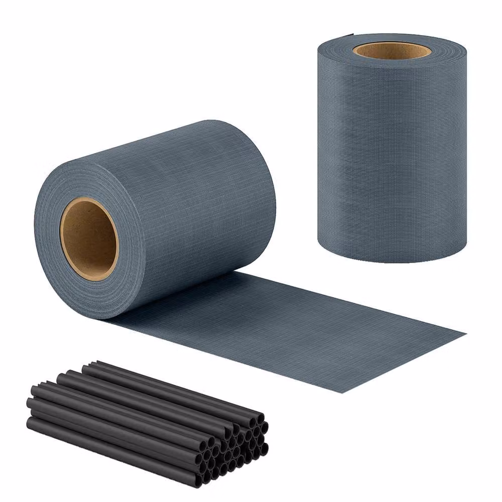 Outsunny 2-Piece Grey PVC Privacy Garden Screen Windbreak Fence with Clamps – 2