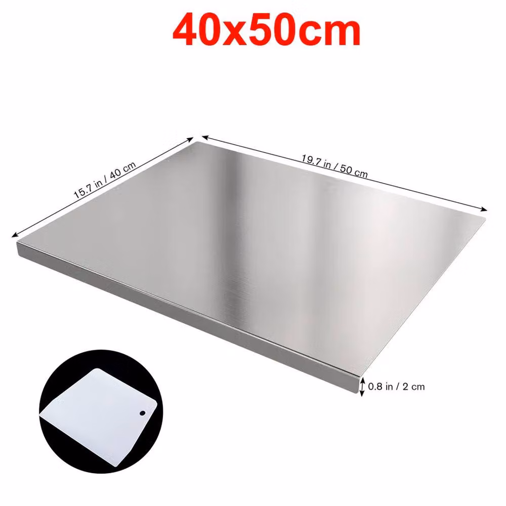 Havendro Stainless Steel Rectangular Kitchen Worktop with Handle in Silver – 2