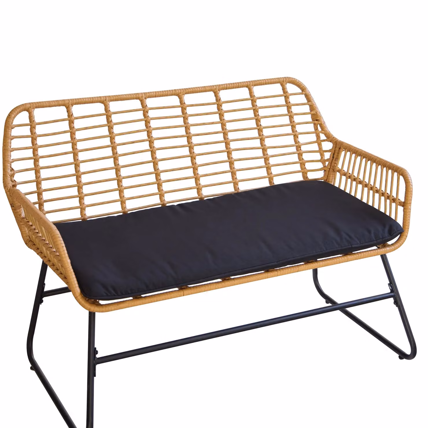 Nordlys Scandinavian Garden Lounge Set in Black Rattan and Metal – 5