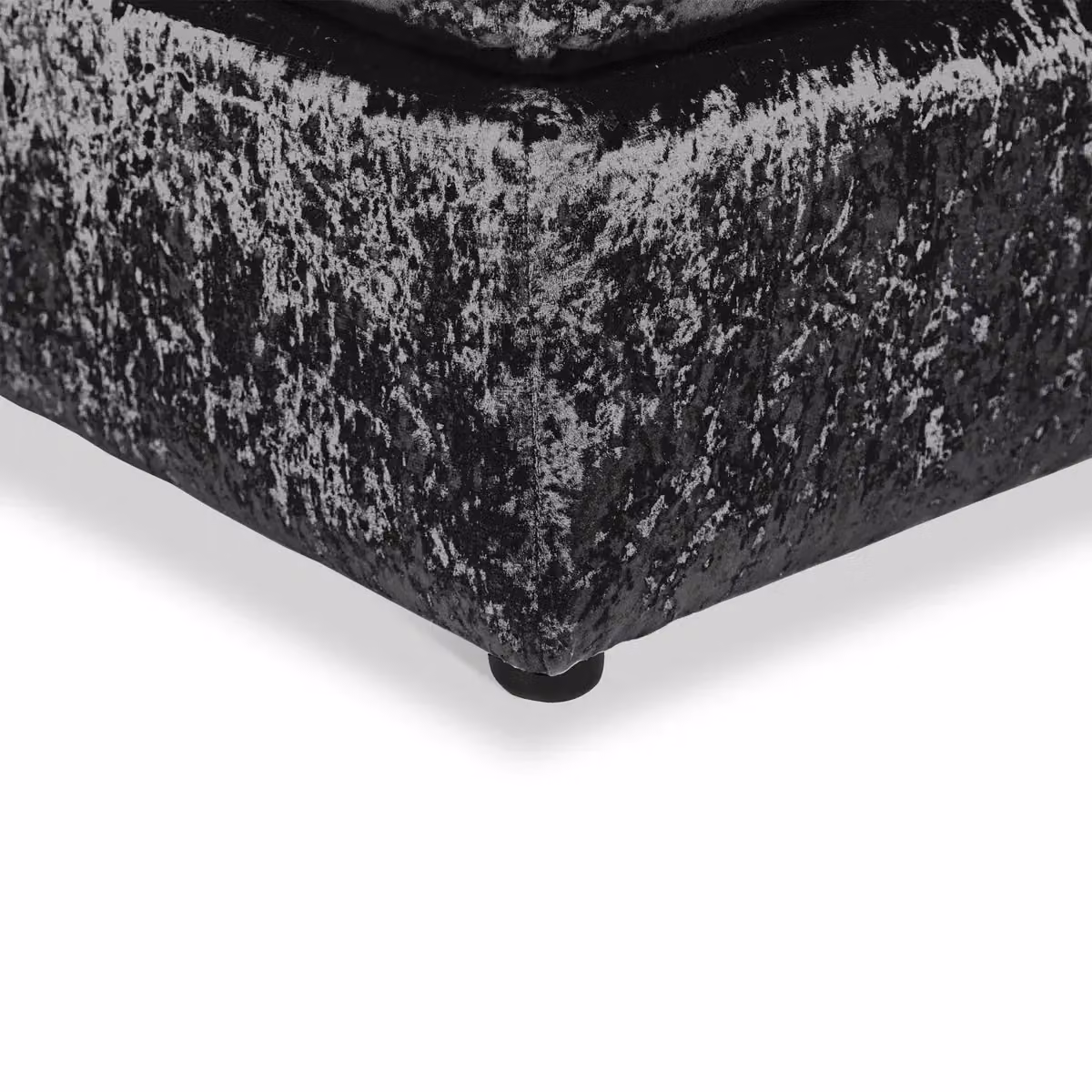 Snugg Furniture UK Limited Aurora Crushed Velvet Footstool in Black and Silver, W/D/H: 60 x 40 x 60 cm – 2