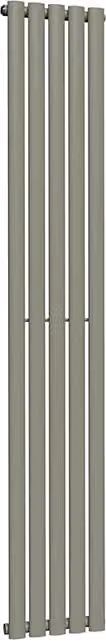 Lux Heat Oval Coloured Vertical Steel Radiator - Dark Sage - H 180 cm x W 30 cm