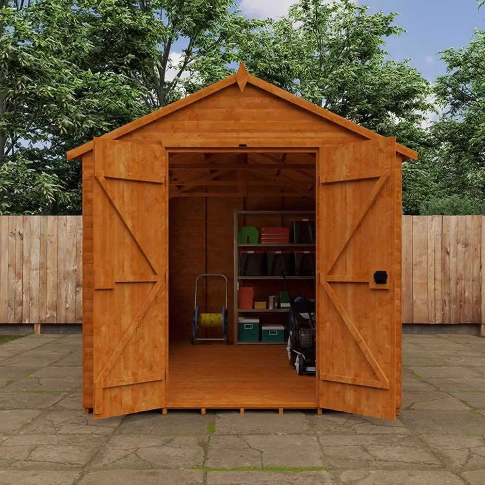Buttercup Farm Loglap Workshop 15mm Shed in Burnt Orange, W235 x D415 x H254.5 cm – 2