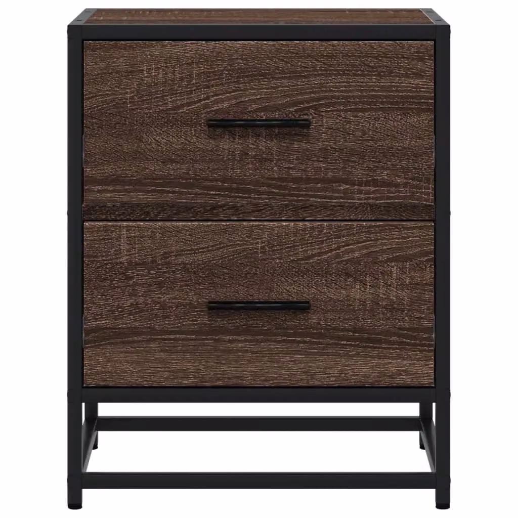 Berkfield Home Set of 2 Brown Oak Bedside Cabinets, W/D/H: 40 x 31 x 50 cm – 5