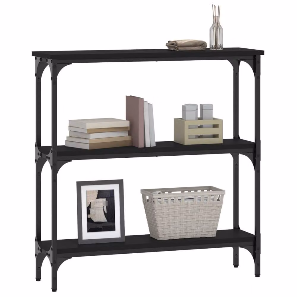 Berkfield Home Black Console Table, W/D/H: 75 x 22.5 x 75 cm – 3