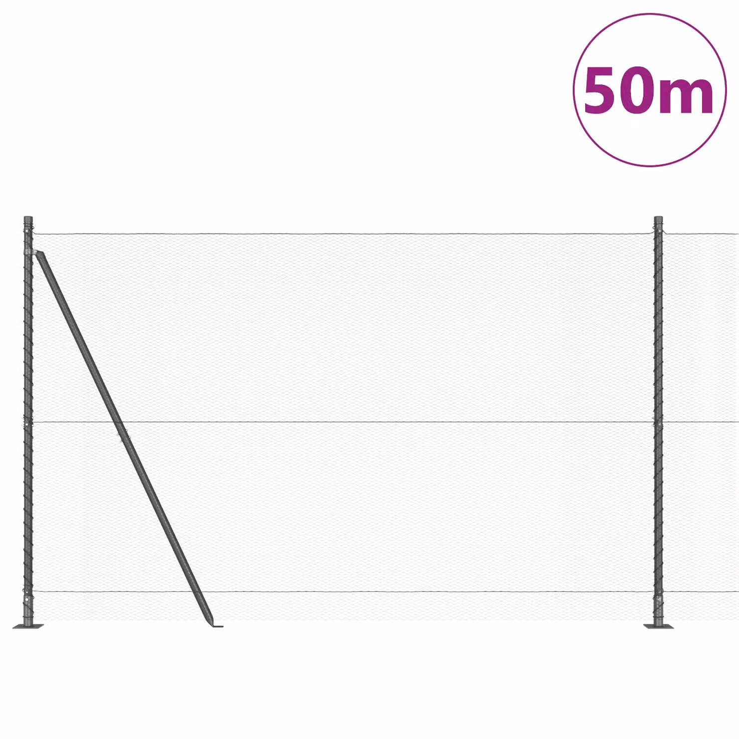 Berkfield Home Grey Steel Hexagon Fence, H: 1.6 m x W: 50 m – 2