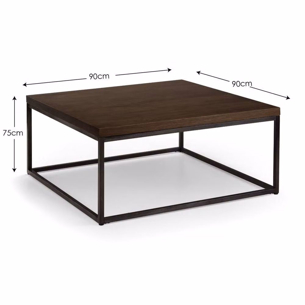 Cheshire Lomond Square Coffee Table in Dark Oak and Metal, Dark Brown – 4