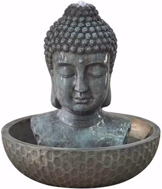 Altico Garden Products Ltd Zen Buddha Outdoor Water Feature Fountain in Grey, W: 70 cm, D: 70 cm, H: 76 cm