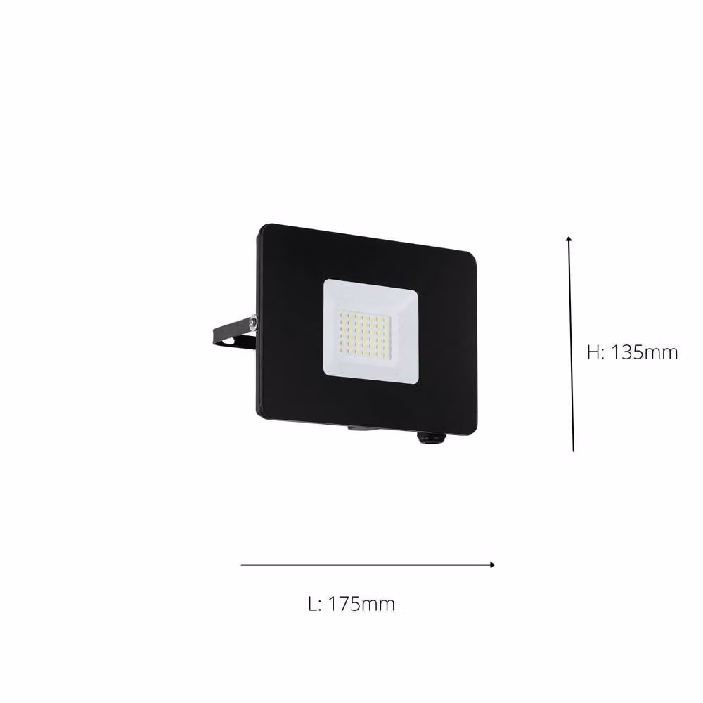 Eglo Faedo Black Aluminium Outdoor LED Wall Spotlight with Transparent Glass, 30W – 2