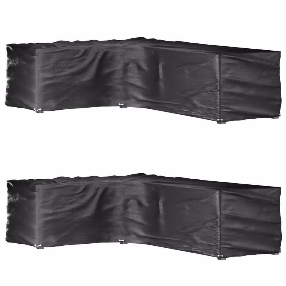 Berkfield Home L-Shaped Garden Furniture Covers, 2 Pack, Black, W/D/H: 210 x 260 x 80 cm – 2