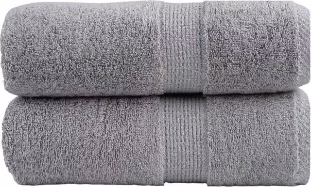 Berkfield Home SOLUND Premium Cotton Soap Towels, Grey, 2 Pack, W/D/H: 30 x 30 x 0 cm, 600gsm