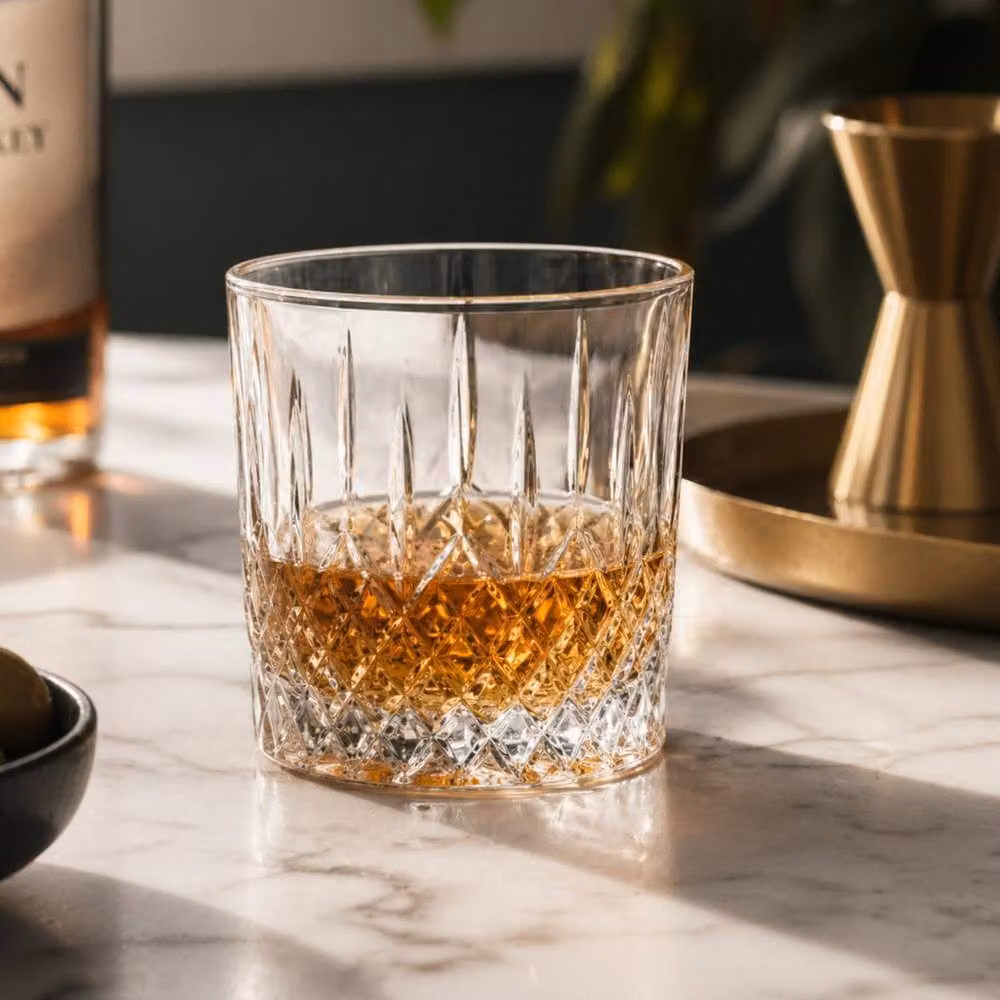 RCR Set of 6 Geometric Crystal Glass Tumblers, 320 ml, Transparent – 3