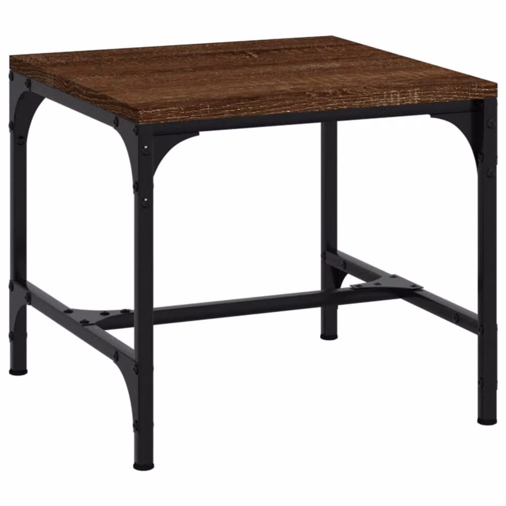 Berkfield Home Set of 2 Brown Oak Side Tables, W/D/H: 40 x 40 x 35 cm – 4