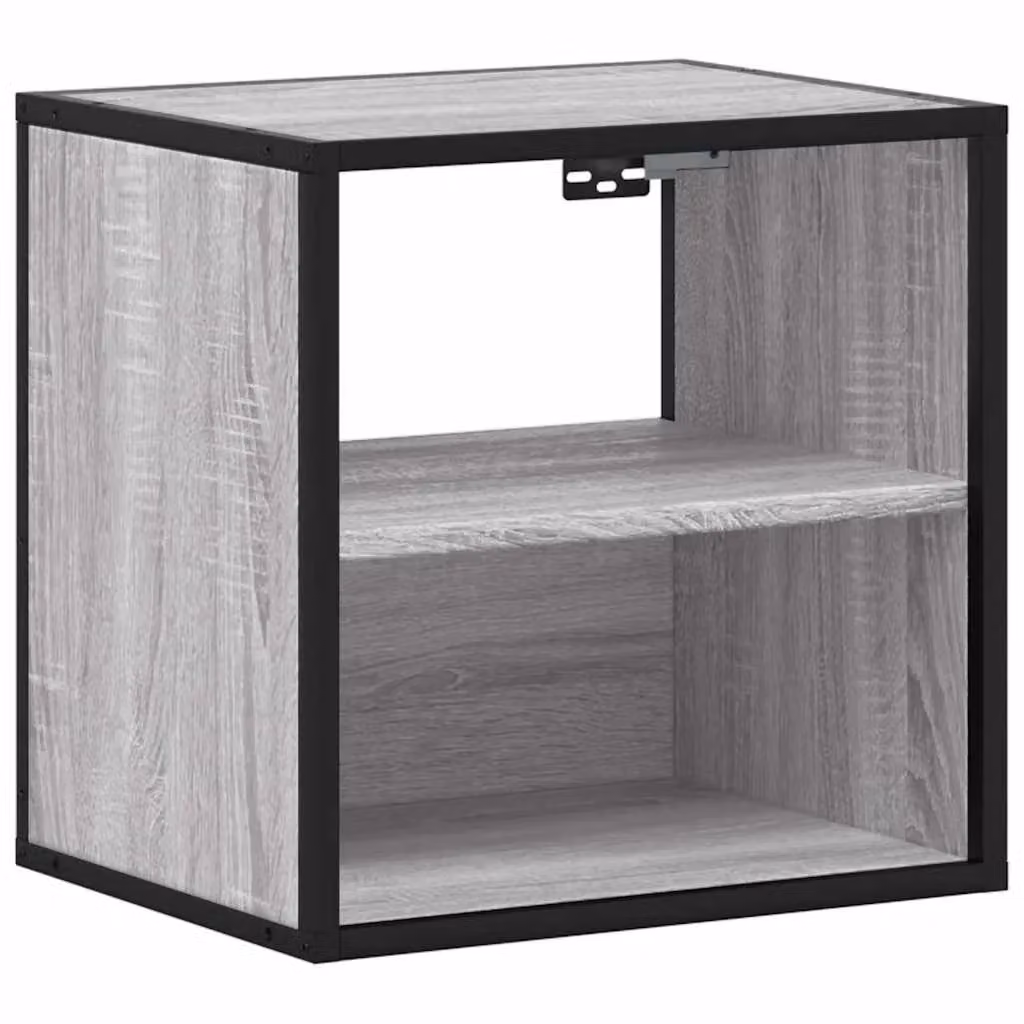 Berkfield Home Wall-mounted Bedside Cabinets, 2 Piece, Grey, W: 40 cm, D: 31 cm, H: 39.5 cm – 6
