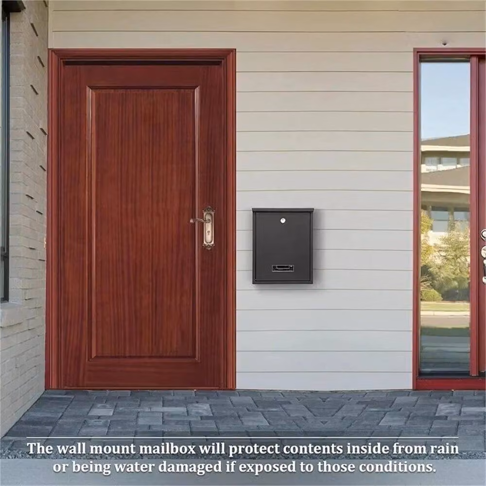Nordara Simple Outdoor Lockable Letter Post Box in Black, W: 50 cm, D: 50 cm, H: 32 cm – 4