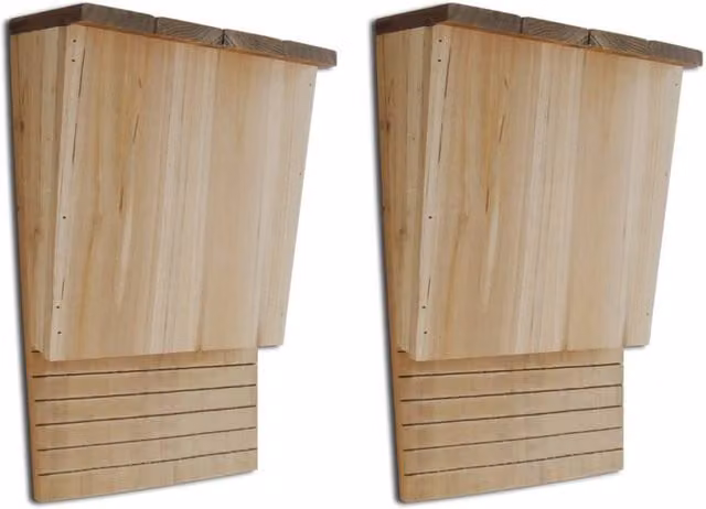 Berkfield Home Metal Bat House Set of 2, Brown, H 34 x W 22 x D 12 cm