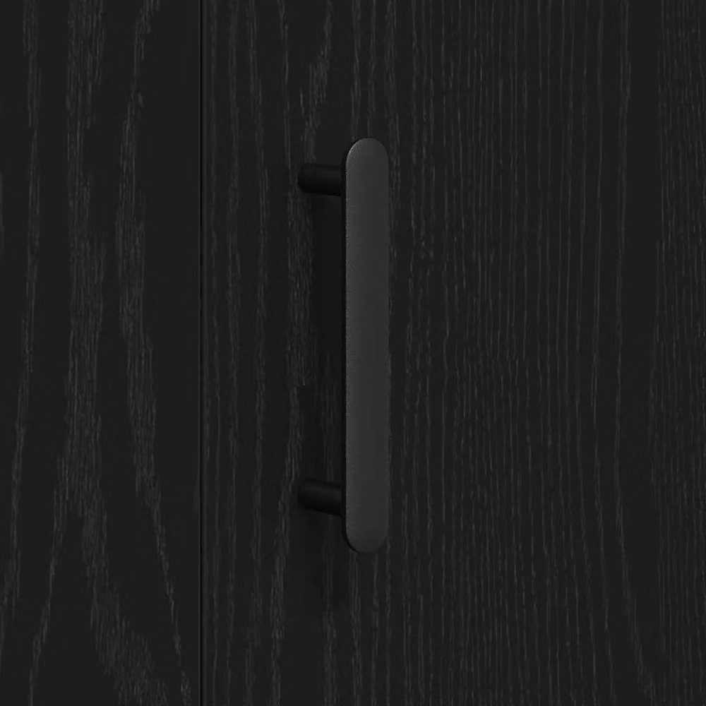 Berkfield Home Modern Black Oak Sideboard in Black, W/D/H: 90 x 34 x 80 cm – 6