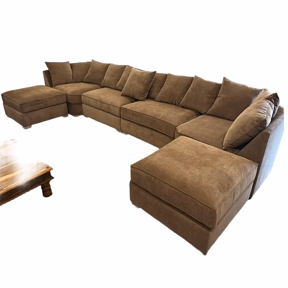 Home & Love Bishop U Shape Cinema Scatterback Corner Sofa XL, Naples Mink Brown – 2